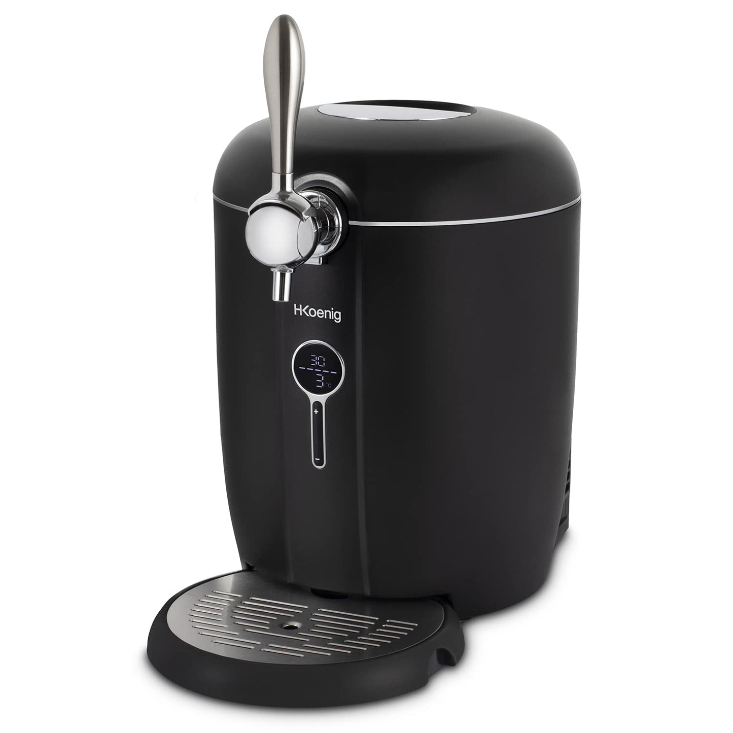 H.Koenig Bierzapfanlage BW1688 – Für 6L & 5L Fässer, integrierte Kühlung, einstellbare Temperatur 3–12 °C, Schwarz