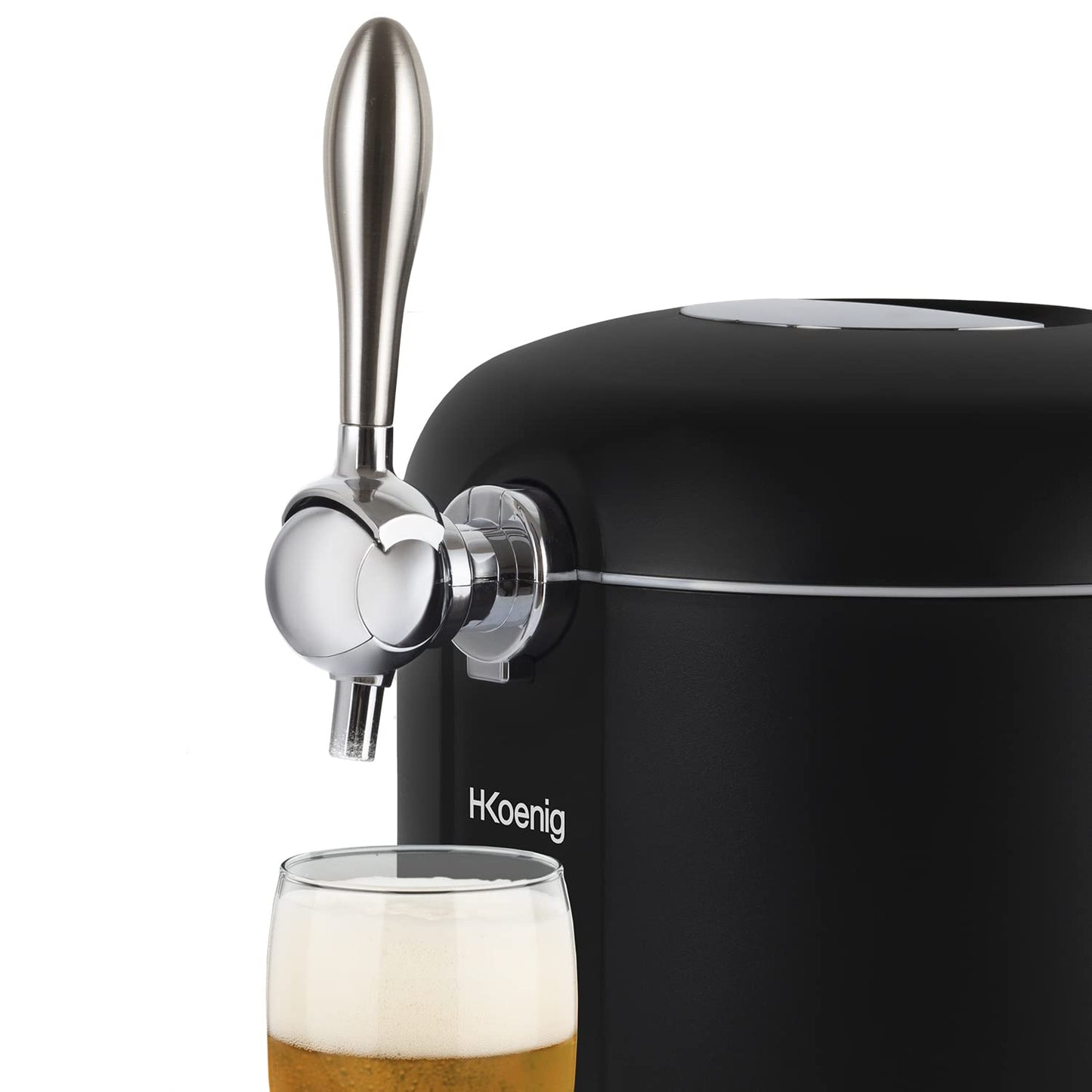 H.Koenig Bierzapfanlage BW1688 – Für 6L & 5L Fässer, integrierte Kühlung, einstellbare Temperatur 3–12 °C, Schwarz