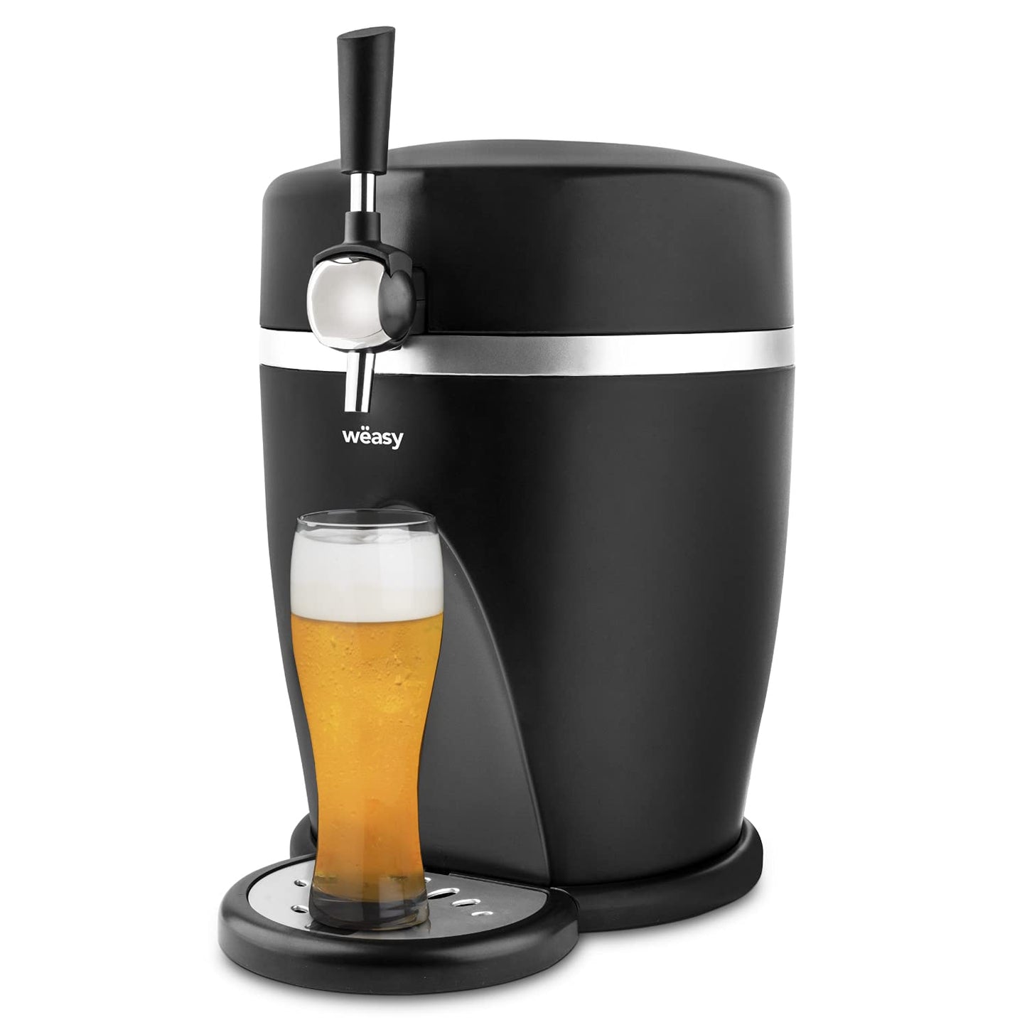 Wëasy Bierzapfanlage PINT568 – Für 5L-Fässer, integriertes Kühlsystem (3–6 °C), 60W, Bier frisch bis 30 Tage, Schwarz