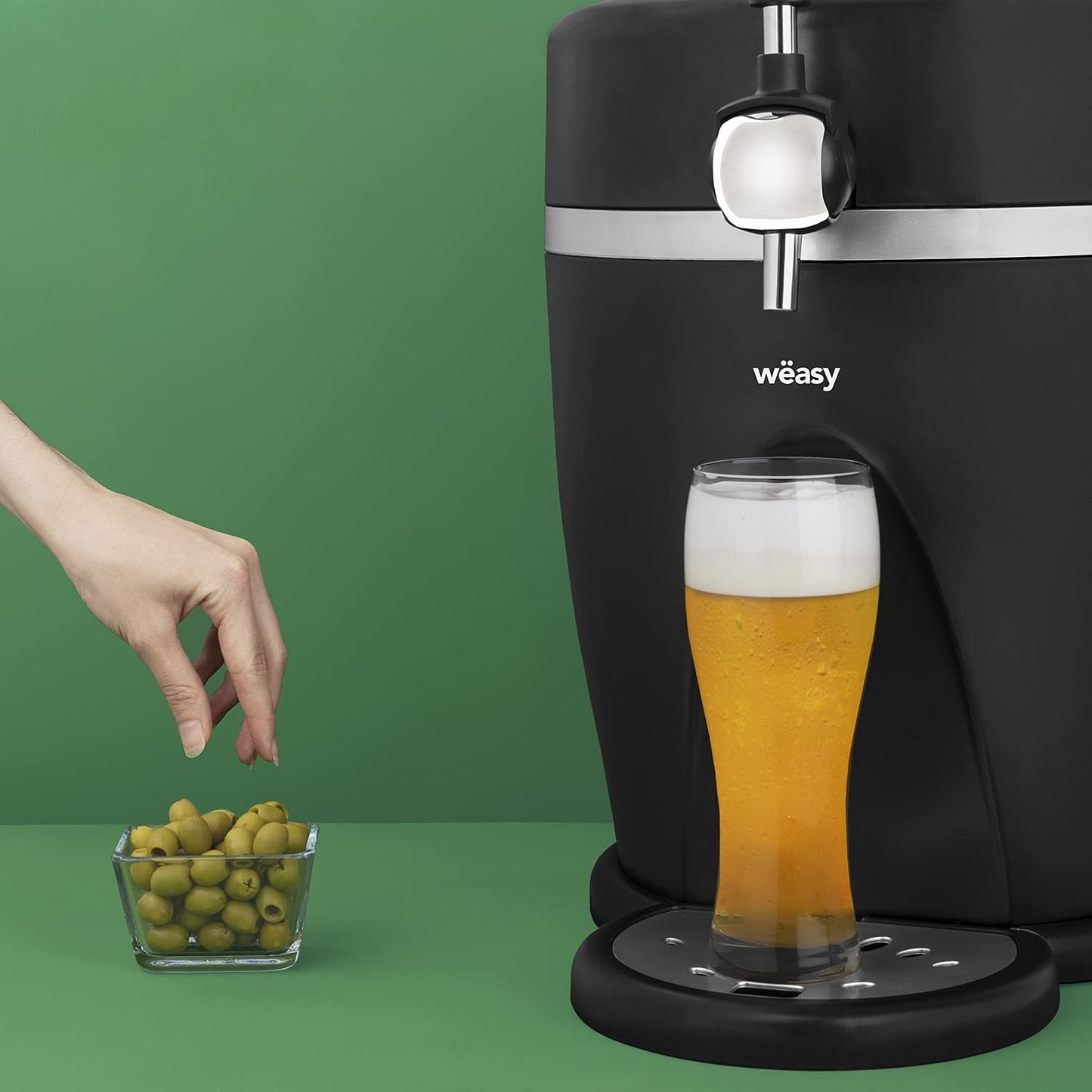 Wëasy Bierzapfanlage PINT568 – Für 5L-Fässer, integriertes Kühlsystem (3–6 °C), 60W, Bier frisch bis 30 Tage, Schwarz