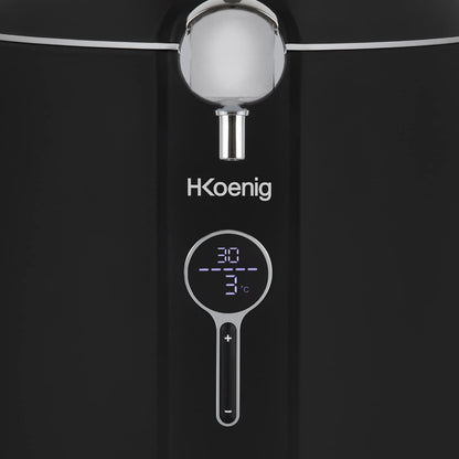 H.Koenig Bierzapfanlage BW1688 – Für 6L & 5L Fässer, integrierte Kühlung, einstellbare Temperatur 3–12 °C, Schwarz