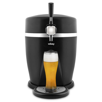 Wëasy Bierzapfanlage PINT568 – Für 5L-Fässer, integriertes Kühlsystem (3–6 °C), 60W, Bier frisch bis 30 Tage, Schwarz
