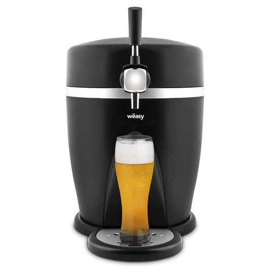 Wëasy Bierzapfanlage PINT568 – Für 5L-Fässer, integriertes Kühlsystem (3–6 °C), 60W, Bier frisch bis 30 Tage, Schwarz