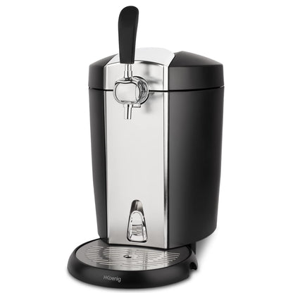 H.Koenig Bierzapfanlage BW1778 – Für 5L Universal-Druckfässer, integrierte Kühlung 4 °C, Edelstahl, professionell & universell