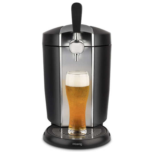 H.Koenig Bierzapfanlage BW1778 – Für 5L Universal-Druckfässer, integrierte Kühlung 4 °C, Edelstahl, professionell & universell