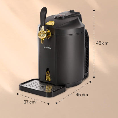 "Klarstein Skal Bierzapfanlage mit integriertem Kühler, 2–12 °C, 5L, thermoelektrisch, leise (38 dB), schwarz, universal"