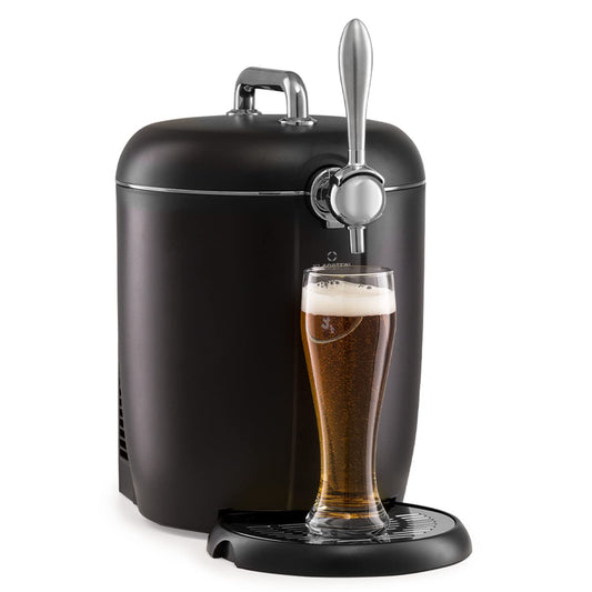 "Klarstein Bierzapfanlage 6 L – mit Kühlung (3–12 °C), 65 W, LED & Füllstandsanzeige, leise, für Mini-Fässer – Bier wie frisch gezapft