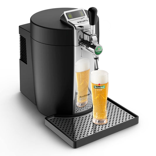 Krups Bierzapfanlage Beertender VB700800 – 5L Zapfmaschine mit Temperaturanzeige & Volumenanzeige, Chrom, Schwarz/Anthrazit