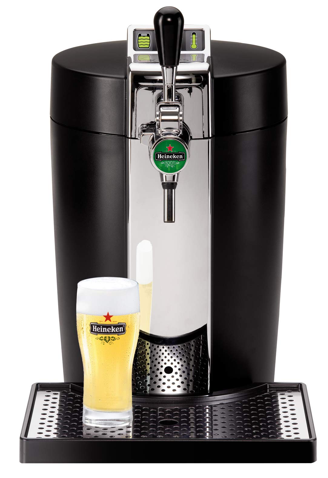 Krups Bierzapfanlage Beertender VB700800 – 5L Zapfmaschine mit Temperaturanzeige & Volumenanzeige, Chrom, Schwarz/Anthrazit