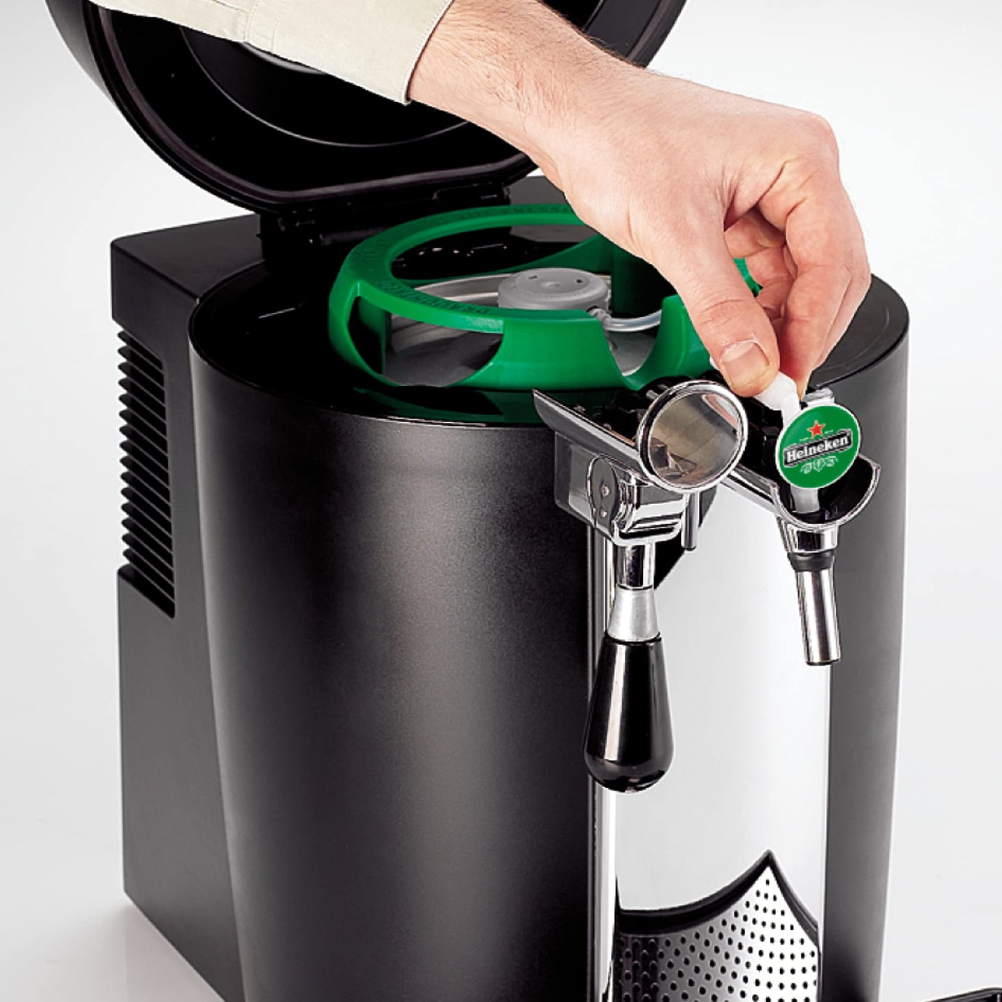 Krups Bierzapfanlage Beertender VB700800 – 5L Zapfmaschine mit Temperaturanzeige & Volumenanzeige, Chrom, Schwarz/Anthrazit