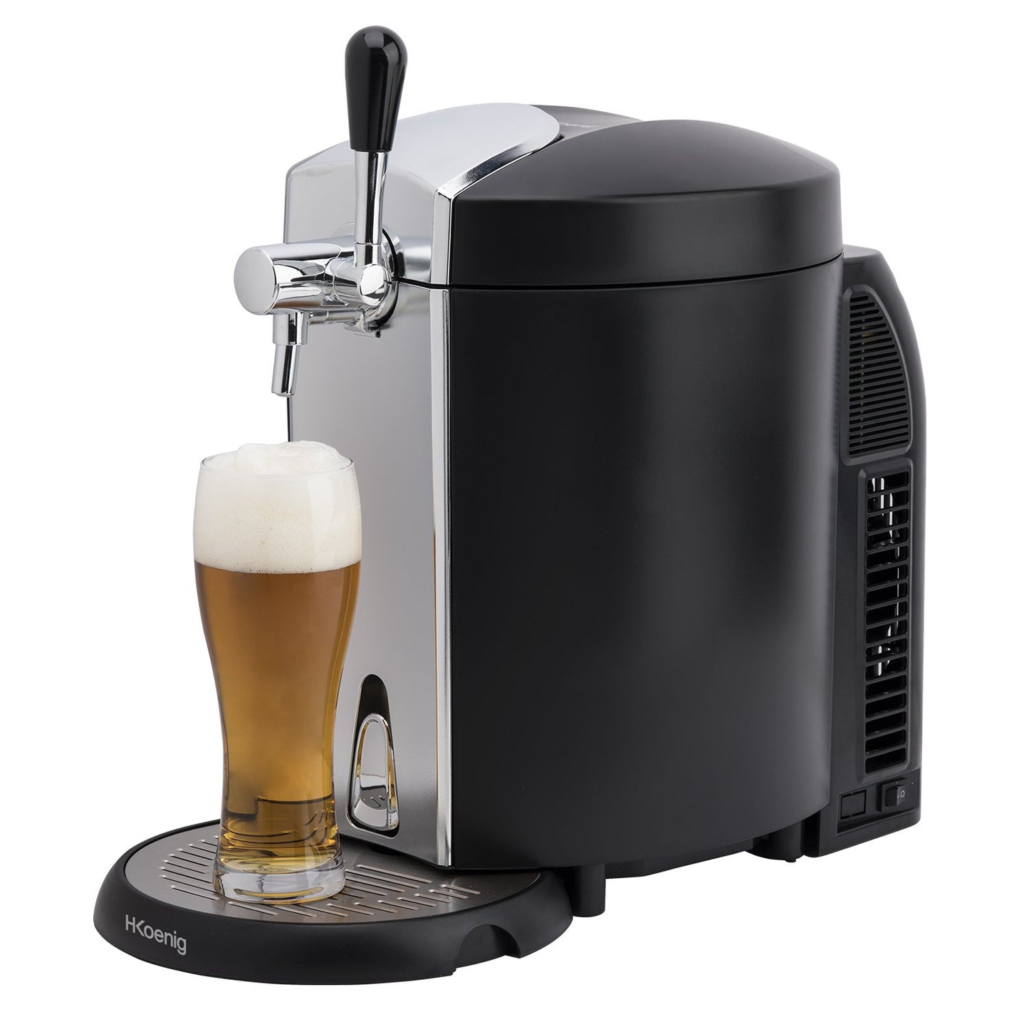 H.Koenig Bierzapfanlage BW1778 – Für 5L Universal-Druckfässer, integrierte Kühlung 4 °C, Edelstahl, professionell & universell